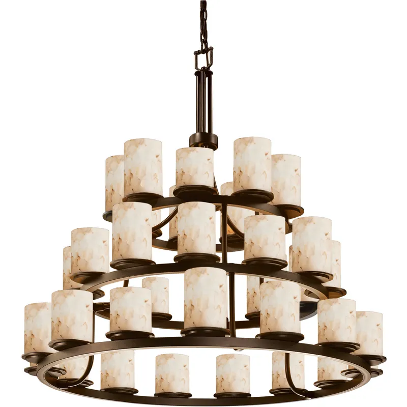 Alabaster Rocks LED 42 inch Dark Bronze Chandelier Ceiling Light in 25200 Lm LED, Cylinder