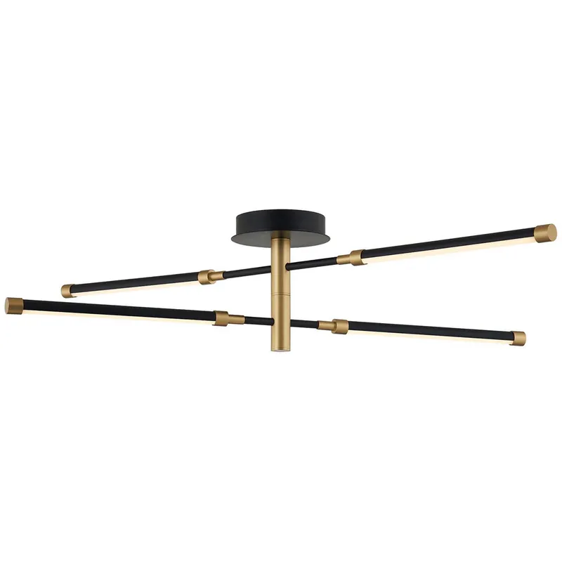 Fianco 4 Light 36 inch Matte Black Chandelier Ceiling Light