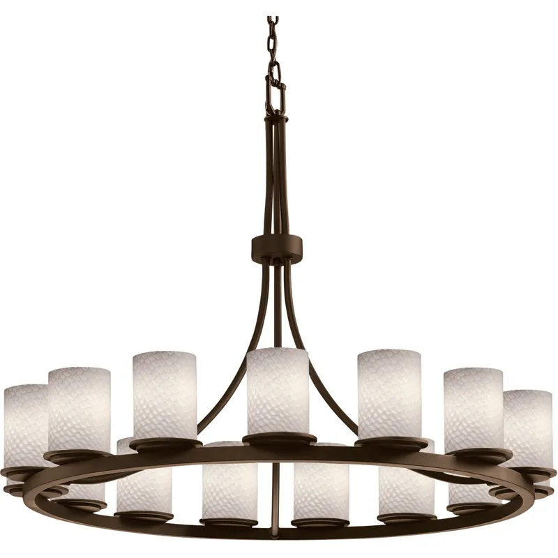Fusion 15 Light 42 inch Dark Bronze Chandelier Ceiling Light in Weave, Incandescent