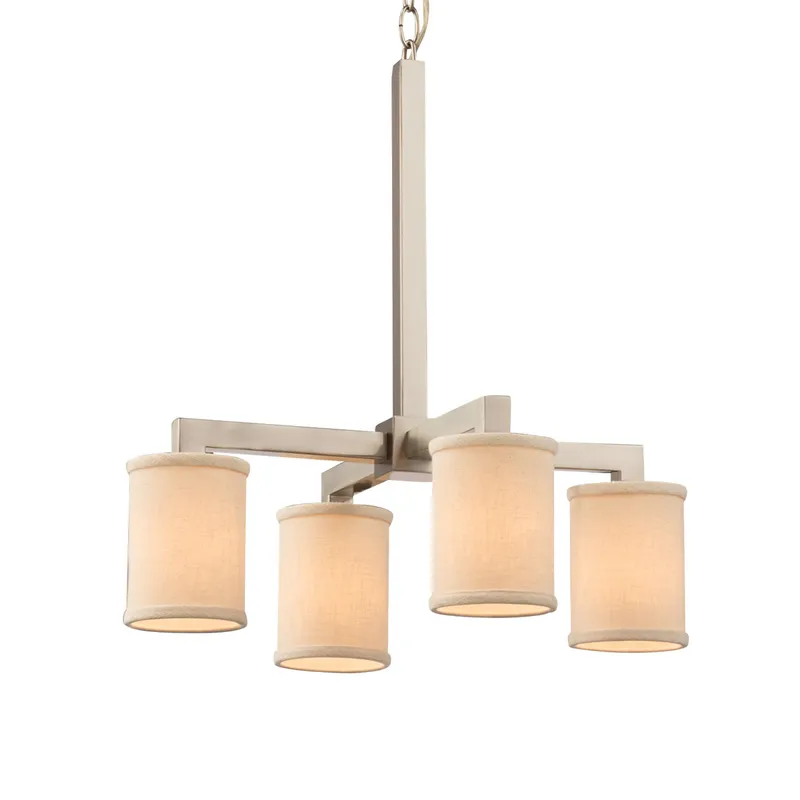 Textile LED 21 inch Brushed Nickel Chandelier Ceiling Light