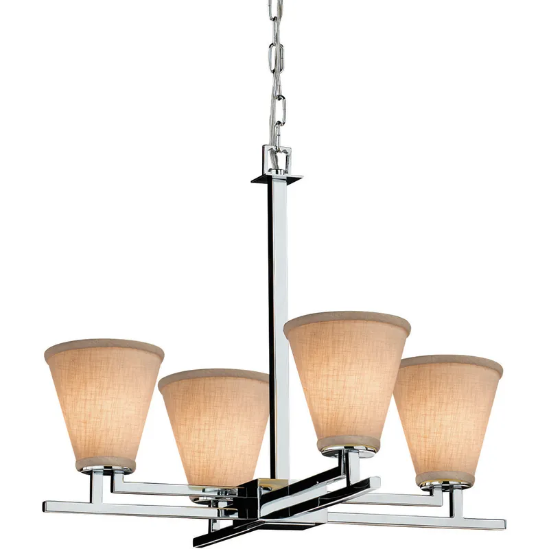 Textile LED 23 inch Polished Chrome Chandelier Ceiling Light
