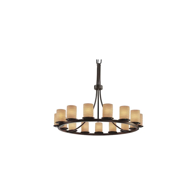 Limoges 15 Light Dark Bronze Chandelier Ceiling Light in Waves, Incandescent