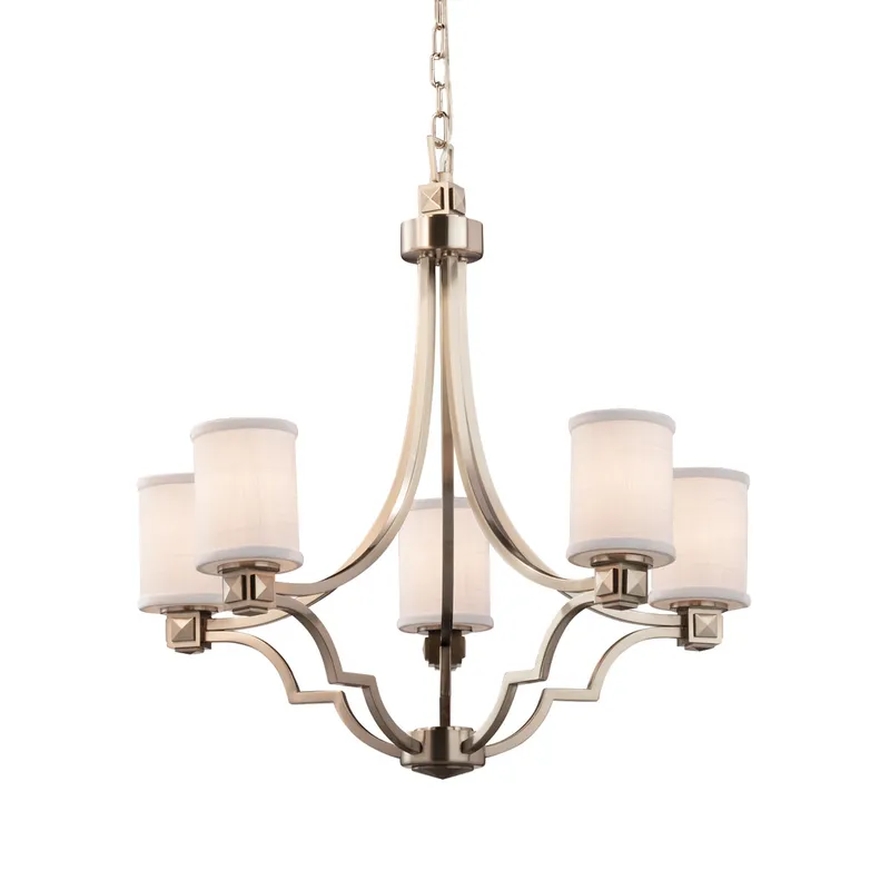 Textile LED 28 inch Brushed Nickel Chandelier Ceiling Light