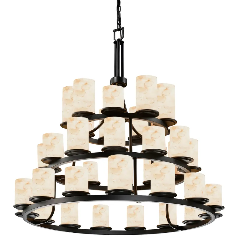Alabaster Rocks 36 Light 42 inch Dark Bronze Chandelier Ceiling Light in Incandescent, Cylinder