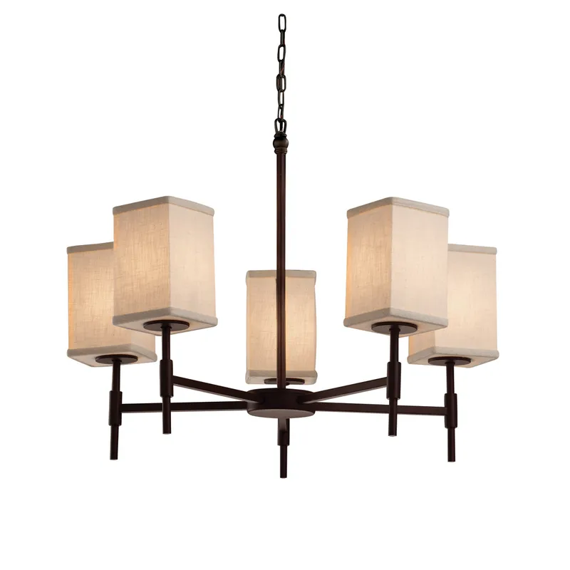 Textile LED 24 inch Matte Black Chandelier Ceiling Light