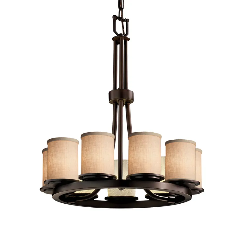 Textile LED 23 inch Dark Bronze Chandelier Ceiling Light
