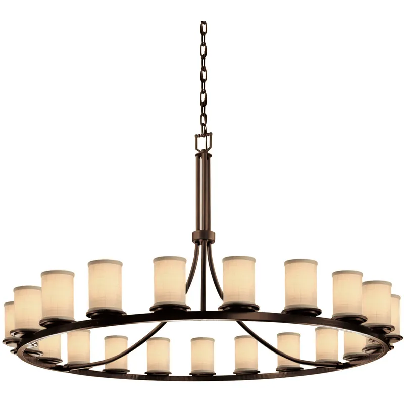 Textile 21 Light 60 inch Dark Bronze Chandelier Ceiling Light in Cream, Incandescent
