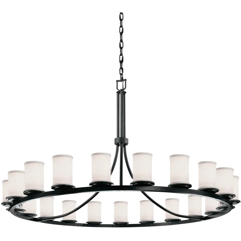 Textile 60 inch Dark Bronze Chandelier Ceiling Light in Incandescent, Gray