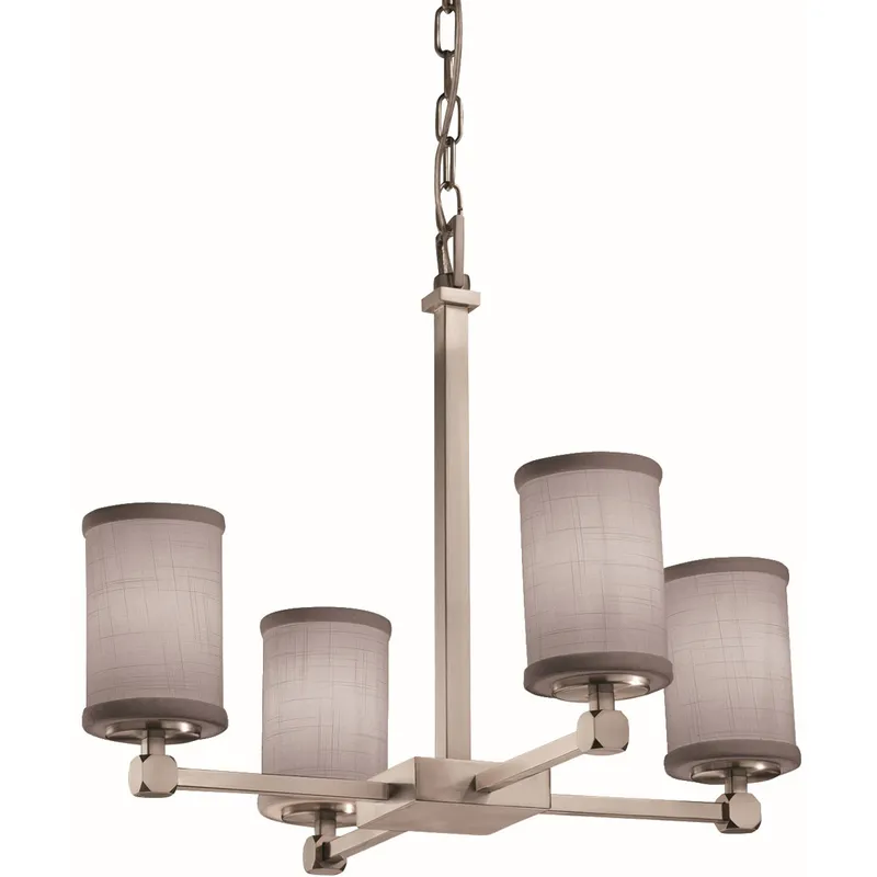 Textile LED 21 inch Brushed Nickel Chandelier Ceiling Light