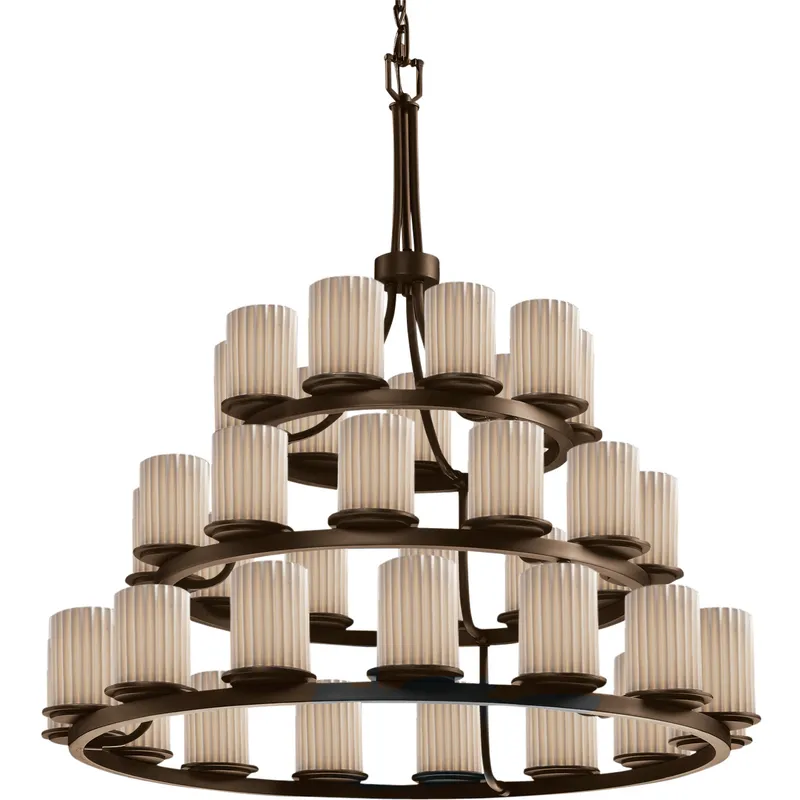 Limoges 36 Light 42 inch Dark Bronze Chandelier Ceiling Light in Pleats, Incandescent