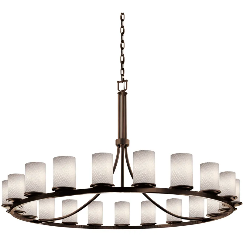 Fusion 21 Light 60 inch Dark Bronze Chandelier Ceiling Light in Weave, Incandescent