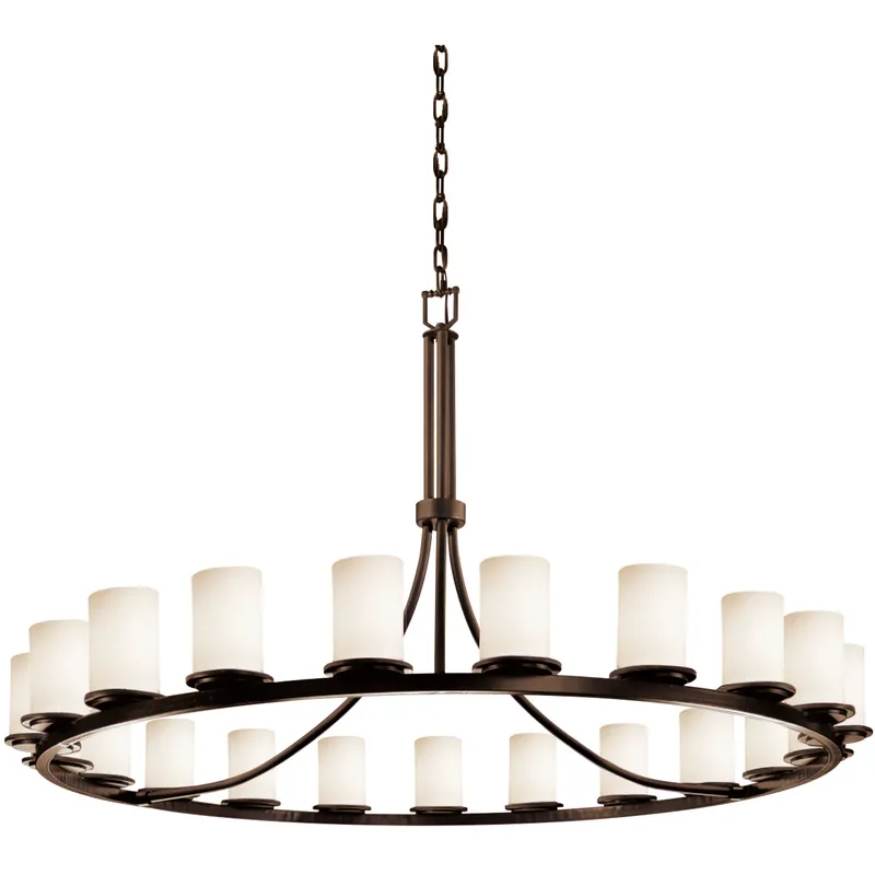 Fusion 21 Light 60 inch Dark Bronze Chandelier Ceiling Light in Opal, Incandescent