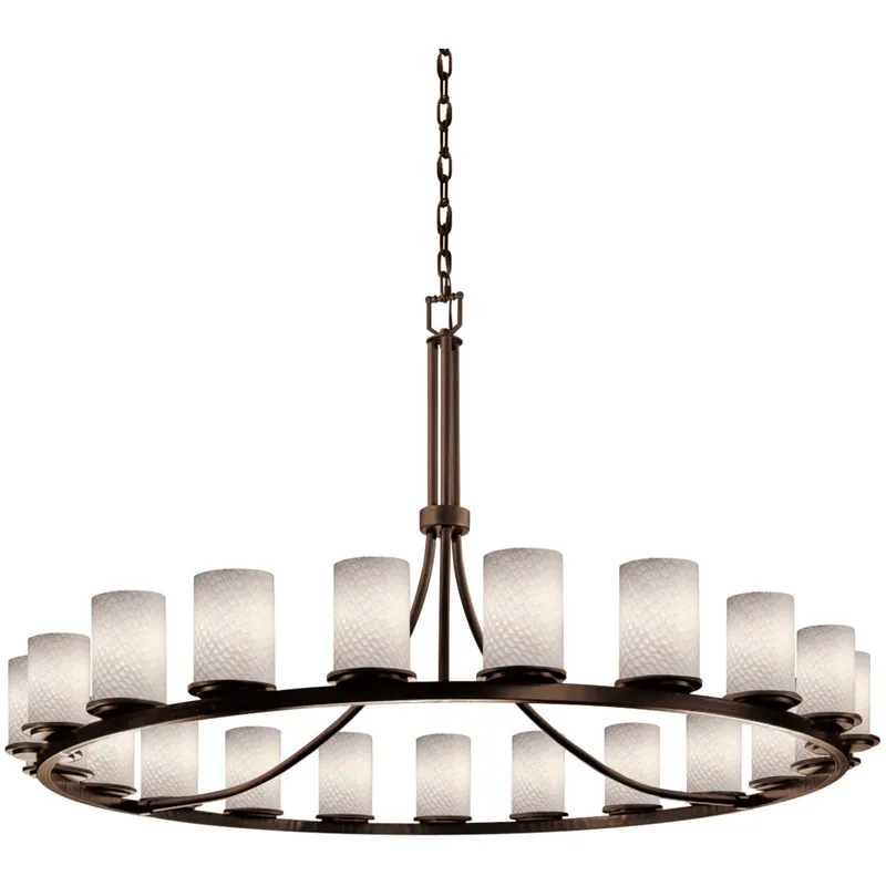 Fusion 60 inch Chandelier Ceiling Light in LED, Dark Bronze, Weave Fusion