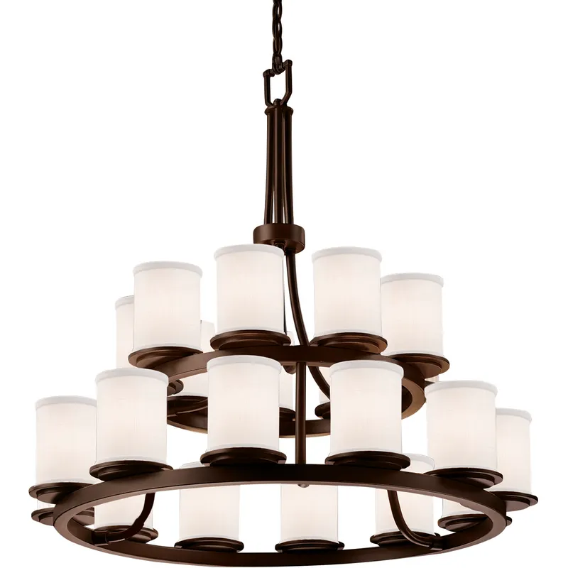 Textile LED 33 inch Dark Bronze Chandelier Ceiling Light
