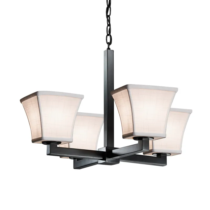 Textile LED 20 inch Dark Bronze Chandelier Ceiling Light