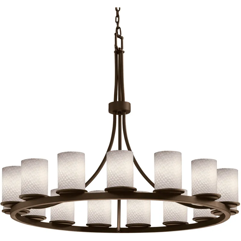 Fusion 15 Light 42 inch Dark Bronze Chandelier Ceiling Light in 10500 Lm LED, Weave Fusion