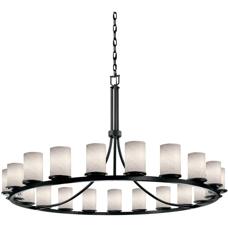 Fusion 21 Light 60 inch Matte Black Chandelier Ceiling Light in Incandescent, Mercury Fusion