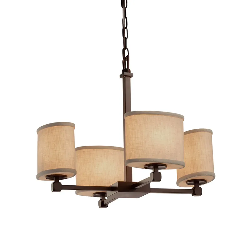 Textile LED 21 inch Dark Bronze Chandelier Ceiling Light