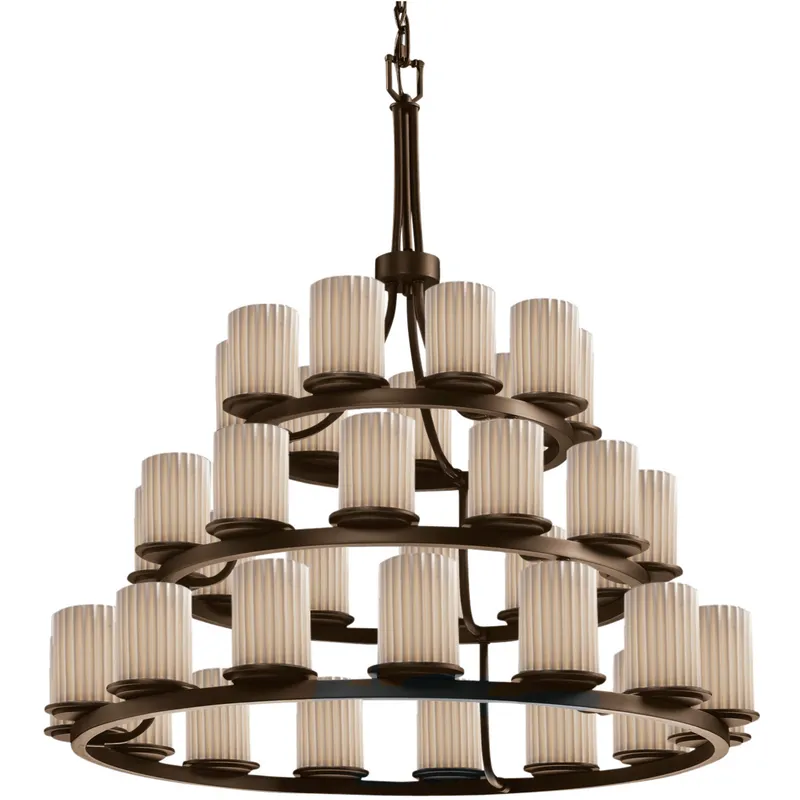 Limoges 36 Light 42 inch Dark Bronze Chandelier Ceiling Light in Pleats, 25200 Lm LED
