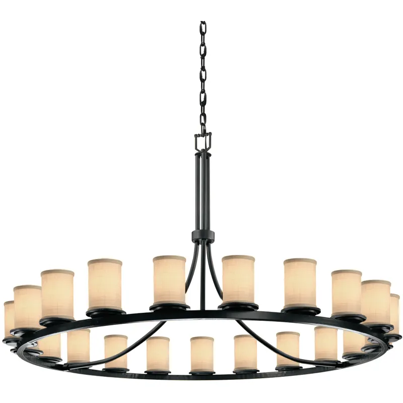 Textile 21 Light 60 inch Matte Black Chandelier Ceiling Light in Cream, Incandescent