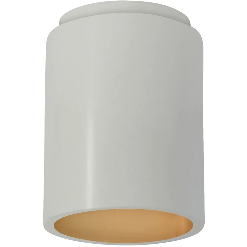 Radiance 1 Light 6.5 inch Matte White Flush Mount Ceiling Light in Incandescent, Matte White/Champange Gold