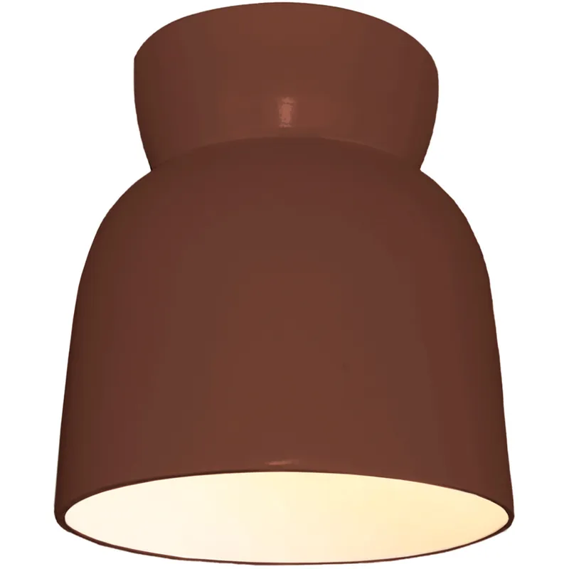 Radiance Collection - Hourglass 1 Light 7.5 inch Canyon Clay Flush-Mount Ceiling Light in Dedicated LED, Form+Finish+Function