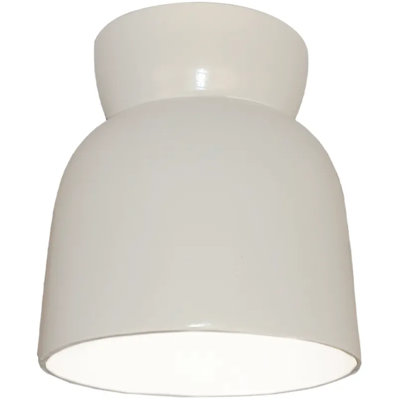 Radiance Collection - Hourglass 1 Light 7.5 inch Gloss White (outside and inside of fixture) Flush-Mount Ceiling Light in Dedicated LED, Gloss White/Gloss White, Form+Finish+Function