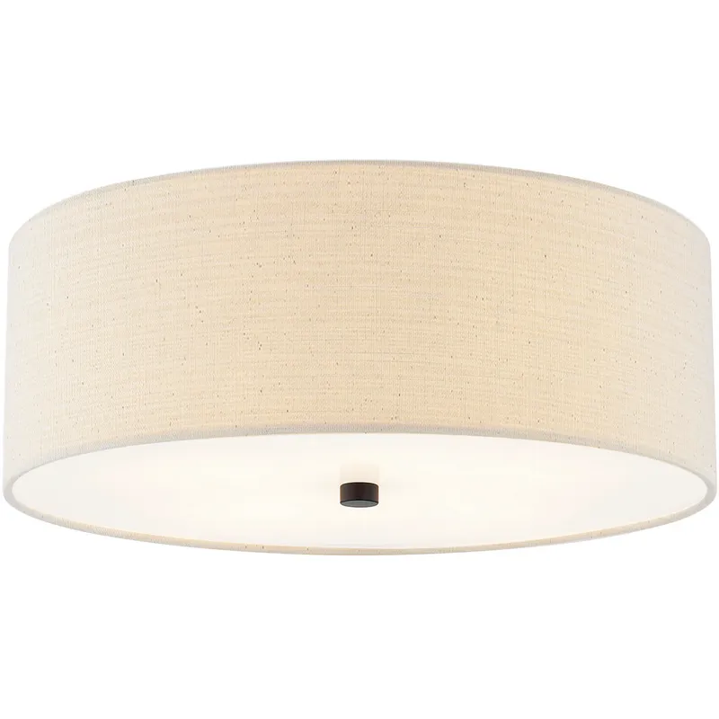 Textile Collection 4 Light 18 inch Matte Black Flush Mount Ceiling Light in Cream (CandleAria), Classic Family