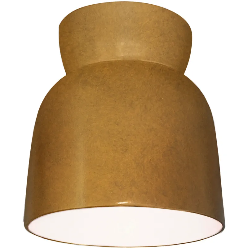 Radiance Collection - Hourglass 1 Light 7.5 inch Antique Gold Flush-Mount Ceiling Light in Replaceable Bulb, Form+Finish+Function