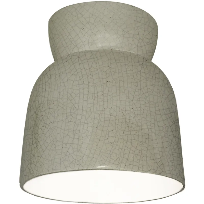 Radiance Collection - Hourglass 1 Light 7.5 inch Celadon Green Crackle Flush-Mount Ceiling Light in Replaceable Bulb, Form+Finish+Function
