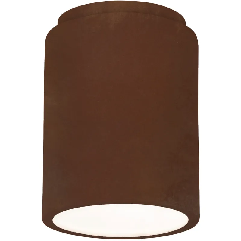 Radiance Cylinder LED 6.5 inch Real Rust Flush-Mount Ceiling Light