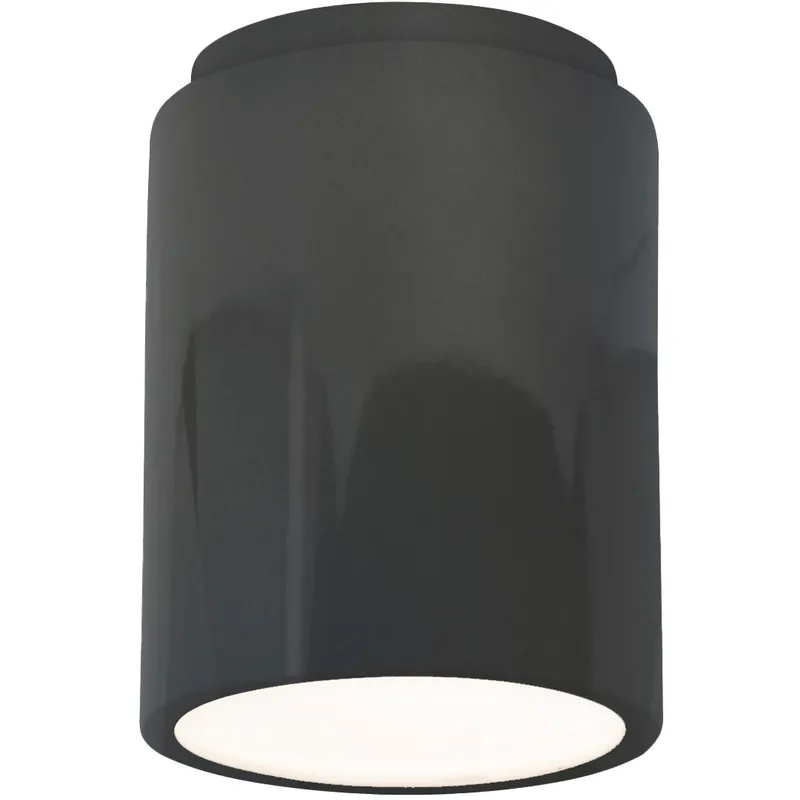 Radiance 1 Light 6.5 inch Gloss Grey Flush Mount Ceiling Light in Incandescent, Gloss Gray