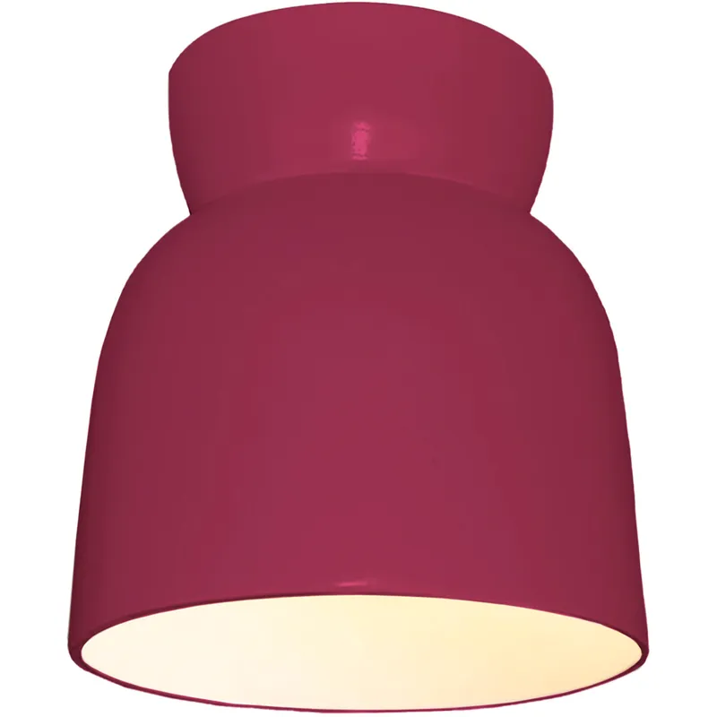 Radiance Collection - Hourglass 1 Light 7.5 inch Cerise Flush-Mount Ceiling Light in Replaceable Bulb, Form+Finish+Function