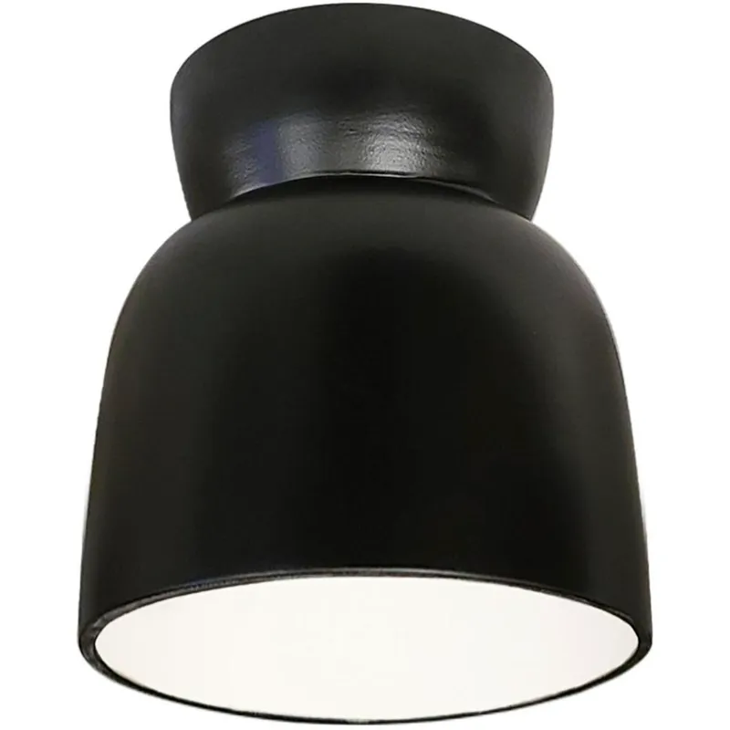 Radiance Collection - Hourglass 1 Light 7.5 inch Carbon Matte Black Flush-Mount Ceiling Light in Replaceable Bulb, Form+Finish+Function