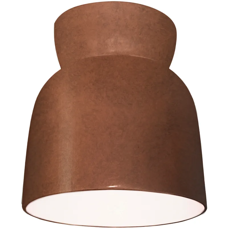 Radiance Collection - Hourglass 1 Light 7.5 inch Antique Copper Flush-Mount Ceiling Light in Dedicated LED, Form+Finish+Function