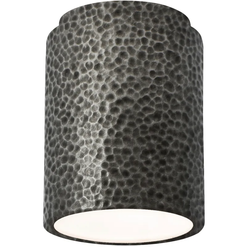 Radiance 1 Light 6.5 inch Hammered Pewter Flush Mount Ceiling Light in Incandescent