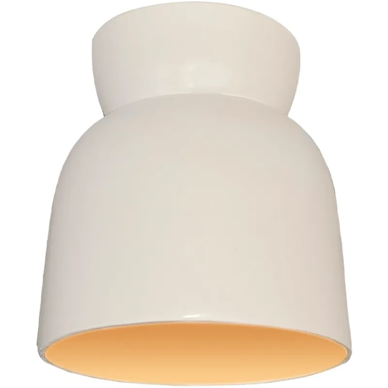 Radiance Collection - Hourglass 1 Light 7.5 inch Matte White and Champagne Gold Flush-Mount Ceiling Light in Replaceable Bulb, Form+Finish+Function