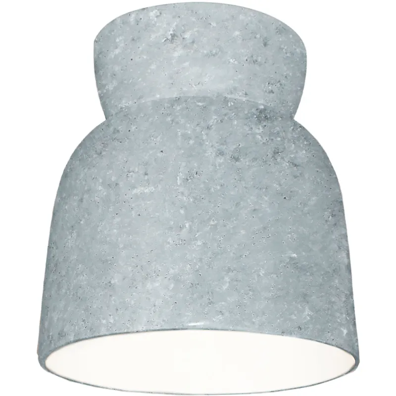 Radiance Collection - Hourglass 1 Light 7.5 inch Concrete Flush-Mount Ceiling Light in Dedicated LED, Form+Finish+Function