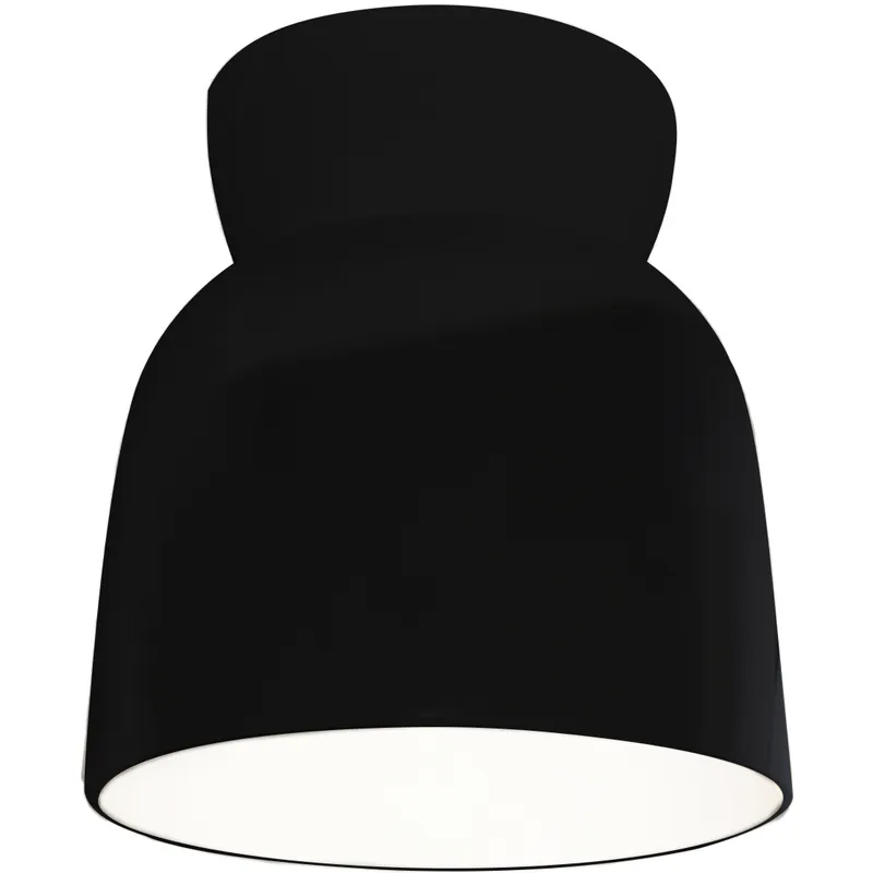 Radiance Collection - Hourglass 1 Light 7.5 inch Gloss Black with Matte White internal finish Flush-Mount Ceiling Light in Dedicated LED, Form+Finish+Function