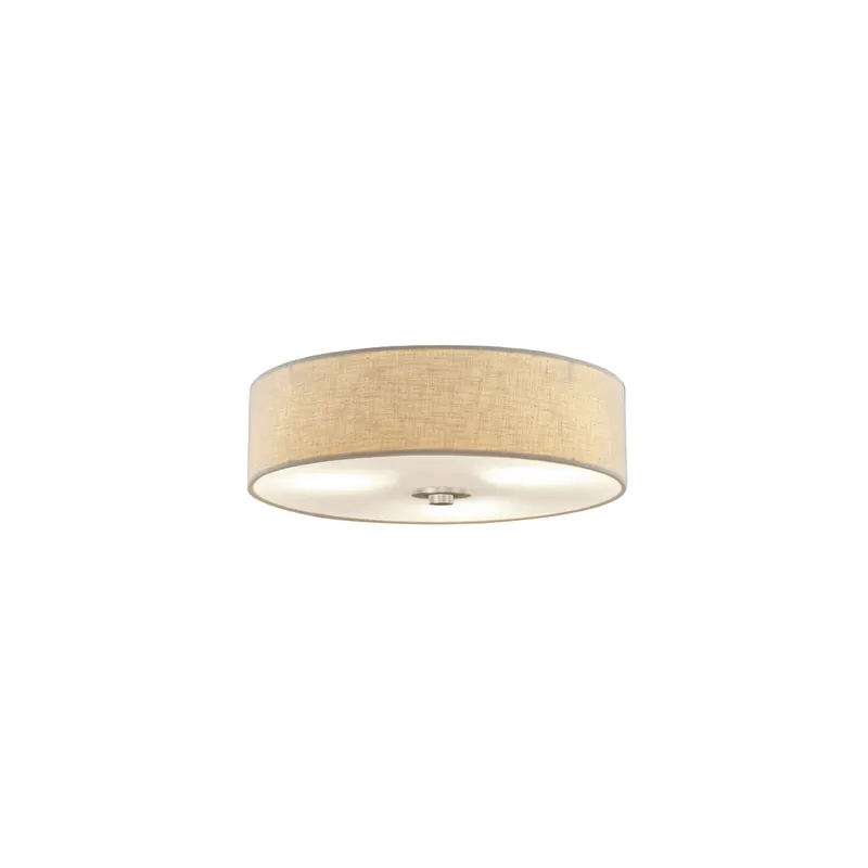 EVOLV LED 15 inch Brushed Nickel Flush-Mount Ceiling Light in Cream, Classic Family