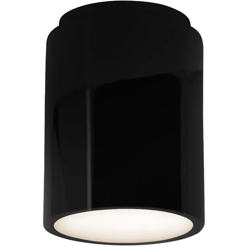 Radiance Cylinder LED 6.5 inch Gloss Black Flush-Mount Ceiling Light