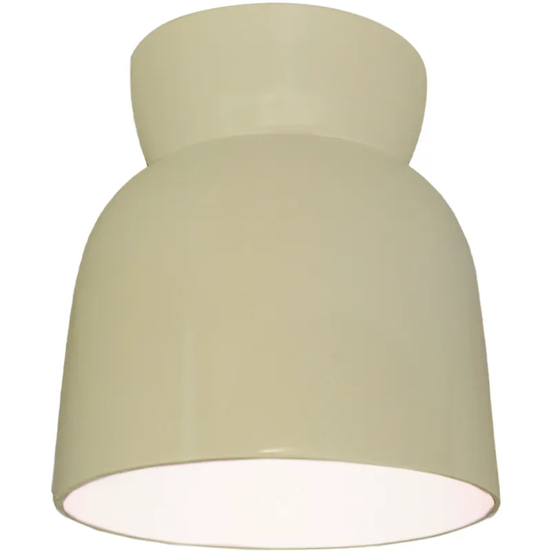 Radiance Collection - Hourglass 1 Light 7.5 inch Vanilla (Gloss) Flush-Mount Ceiling Light in Replaceable Bulb, Vanilla Gloss, Form+Finish+Function