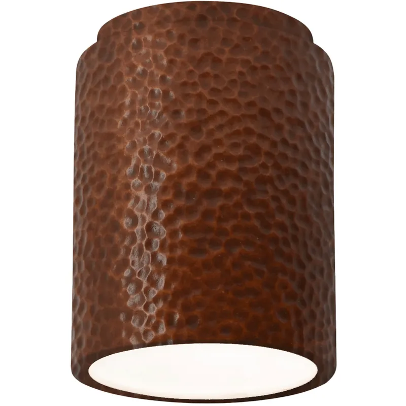 Radiance 1 Light 6.5 inch Hammered Copper Flush Mount Ceiling Light in Incandescent