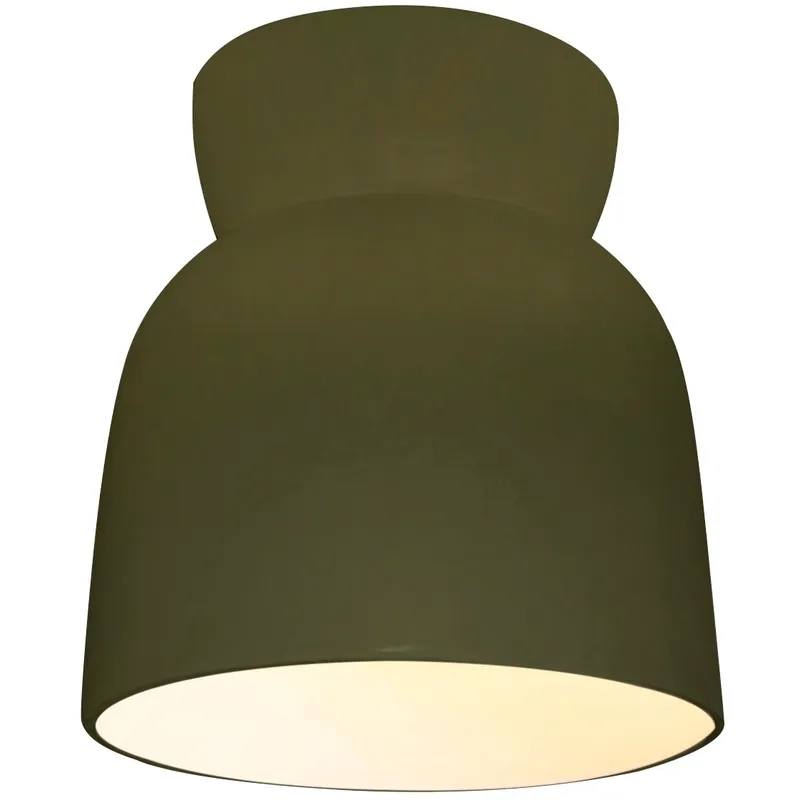 Radiance Collection - Hourglass LED 7.5 inch Matte Green Flush-Mount Ceiling Light in Dedicated LED, Form+Finish+Function