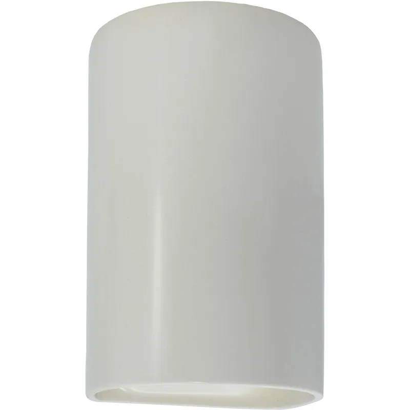 Ambiance Cylinder 1 Light 12.5 inch Matte White Outdoor Wall Sconce, Large
