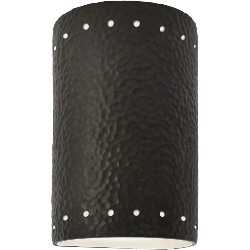 Ambiance 1 Light 9.5 inch Hammered Iron Outdoor Wall Sconce in Incandescent, Small
