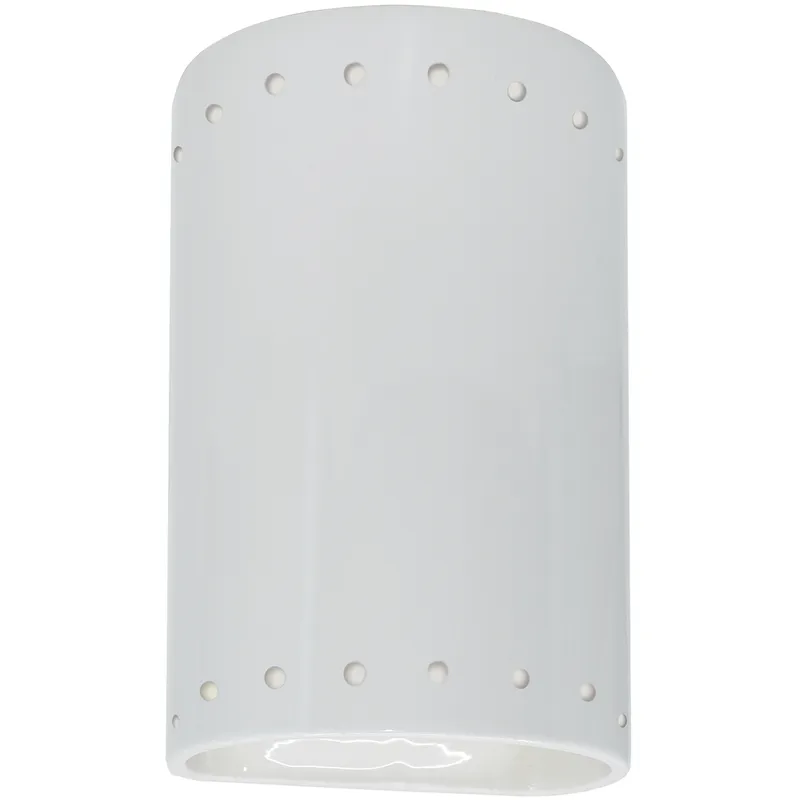 Ambiance LED 9.5 inch Gloss White Outdoor Wall Sconce in 1000 Lm LED, Gloss White/Gloss White