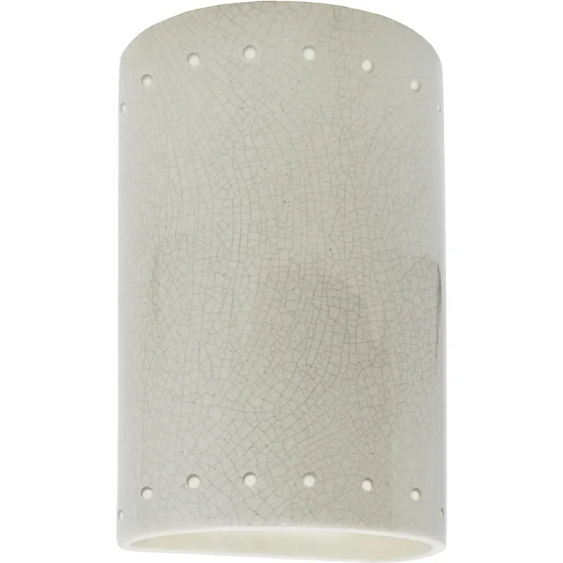 Ambiance 1 Light 9.5 inch White Crackle Outdoor Wall Sconce in Incandescent, Small