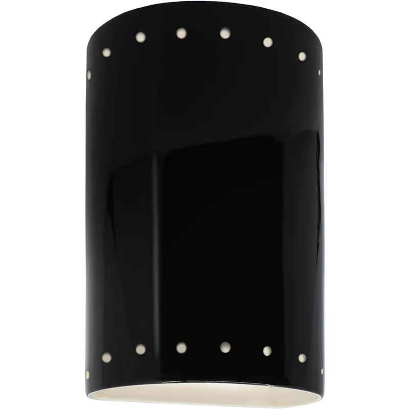 Ambiance 1 Light 9.5 inch Gloss Black Outdoor Wall Sconce in Incandescent, Small