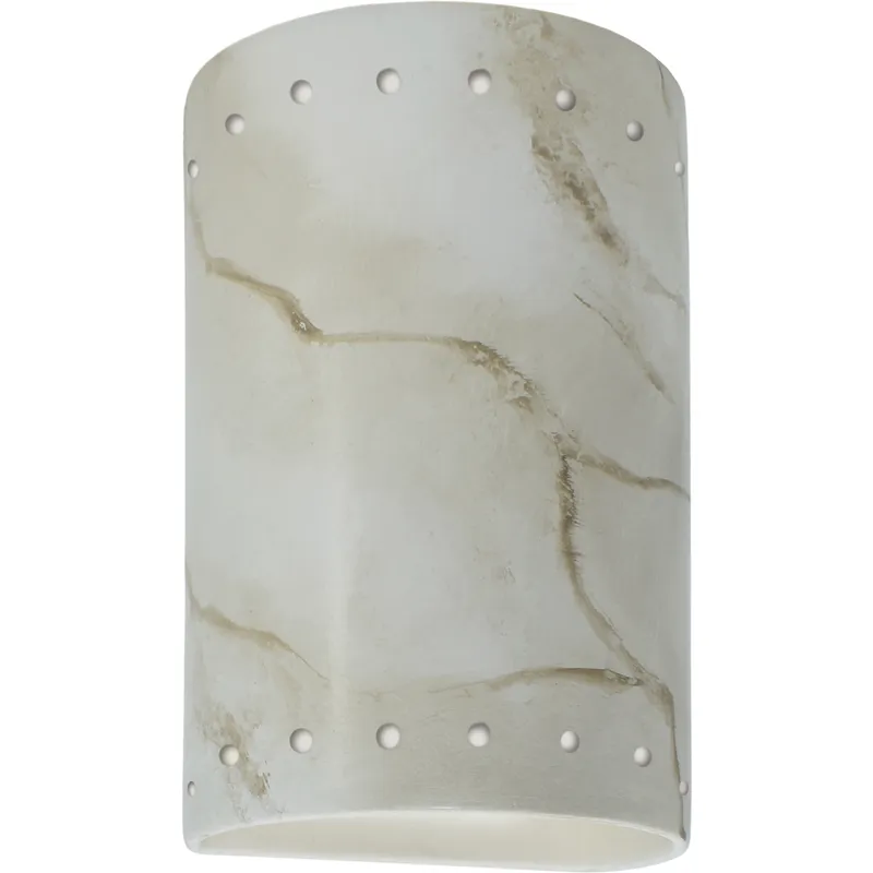 Ambiance 1 Light 9.5 inch Carrara Marble Outdoor Wall Sconce in Incandescent, Small